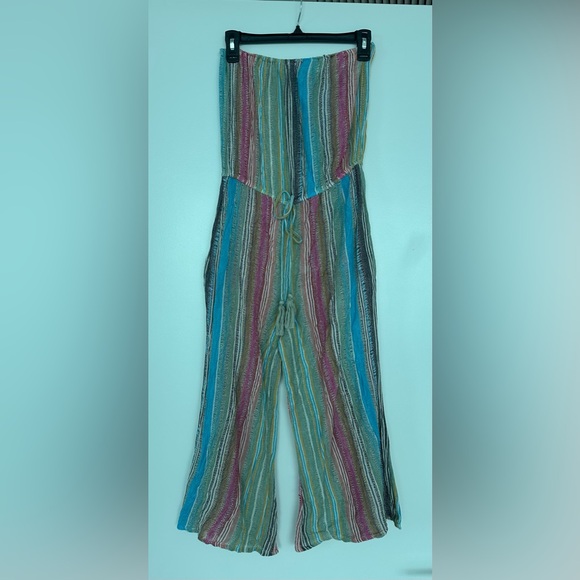 Elan Strapless Print Jumpsuit Swim Coverup - Picture 1 of 4